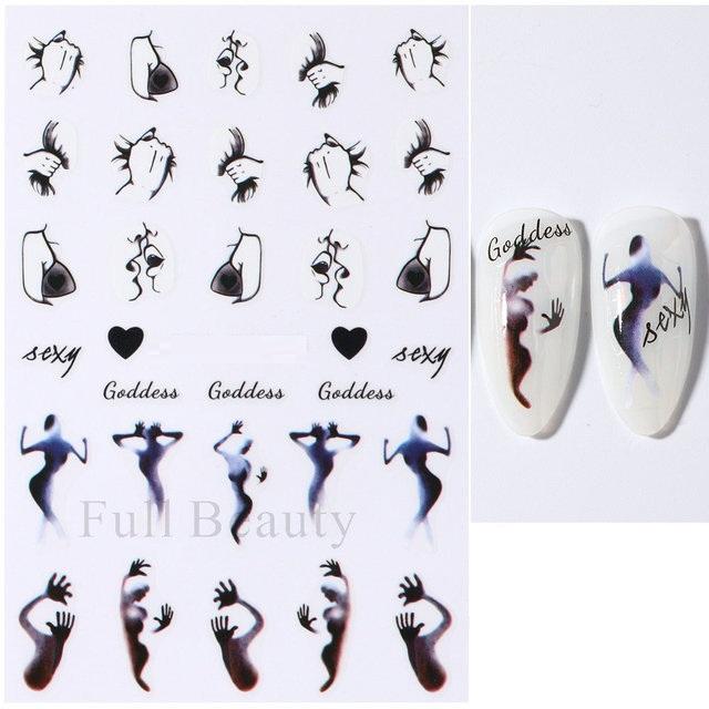 Water Nail Decal Sticker Flower Leaf Tree Green Simple Autumn Slider for Manicure Nail Art Watermark Tips