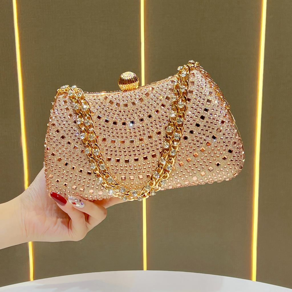 Handbag with Chain Strap - Elegant Handbag for Evening Events - Lady-like Light Luxury Crossbody Bag