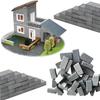 100-Piece Set of 1/35 Scale Miniature Bricks, Miniature Parts, Diorama Bricks, Concrete Blocks, Model Buildings, DIY Scenery, Building, Gardening Acce