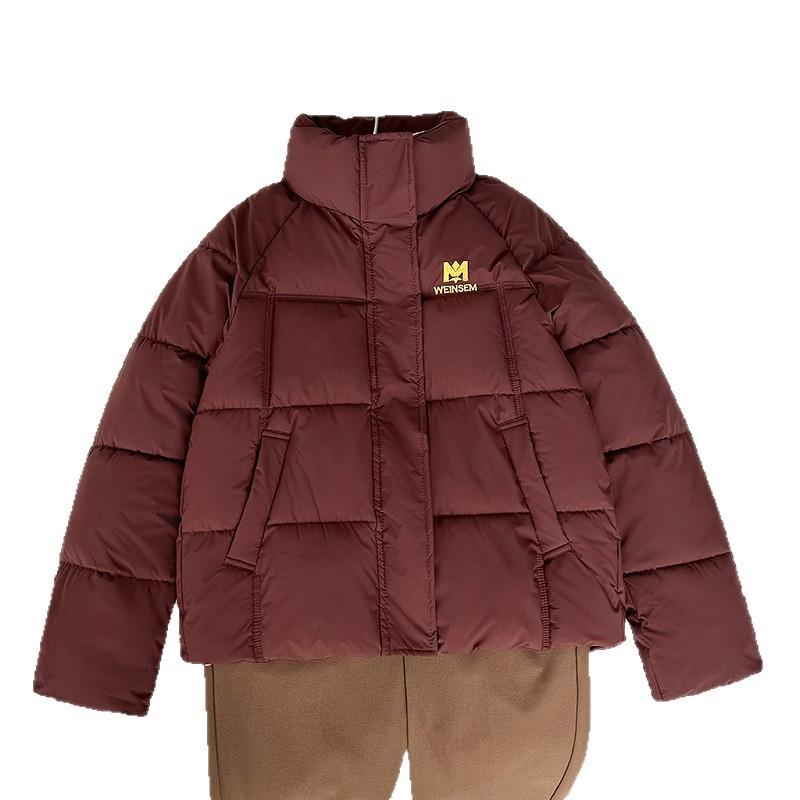 European down cotton clothes women's winter new stand-up collar short loose bread clothes warm and thickened coat