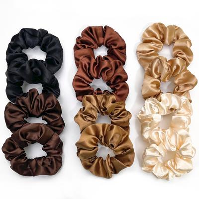 Tissu Satiné Art Gros Intestin Bandeau pour Cheveux Cordeau pour Cheveux Européen et Américain Accessoires pour Cheveux Bandeau Simple Fleur de Tête Élastique Accessoires pour Cheveux