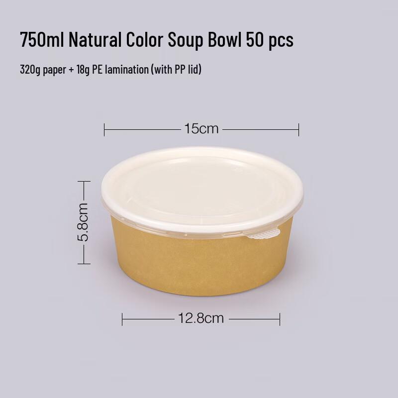 Disposable Corrugated Kraft Paper Bowls with Lids