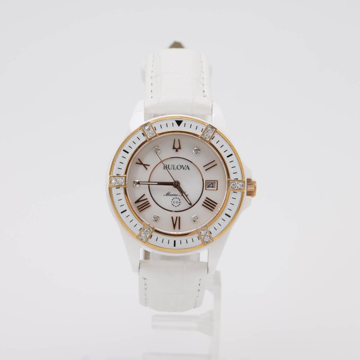 Used BULOVA 98R241 Men s Watch Leather Strap Specification Quartz Management Number 22027574
