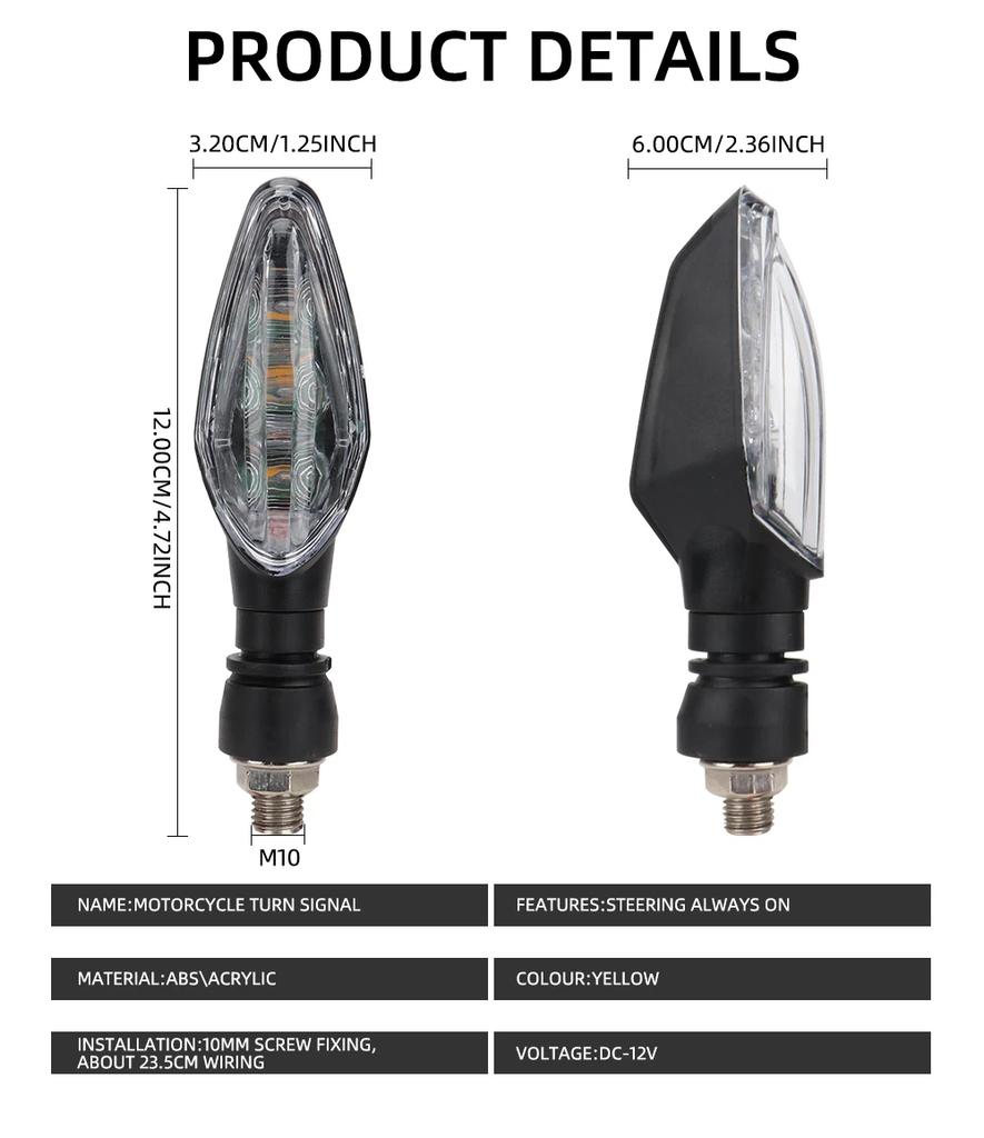 Motorcycle Turn Signal Light Amber Indicator Universal Waterproof Motorbike Scooter Warning Rear Tail Lights Running Lamp Access