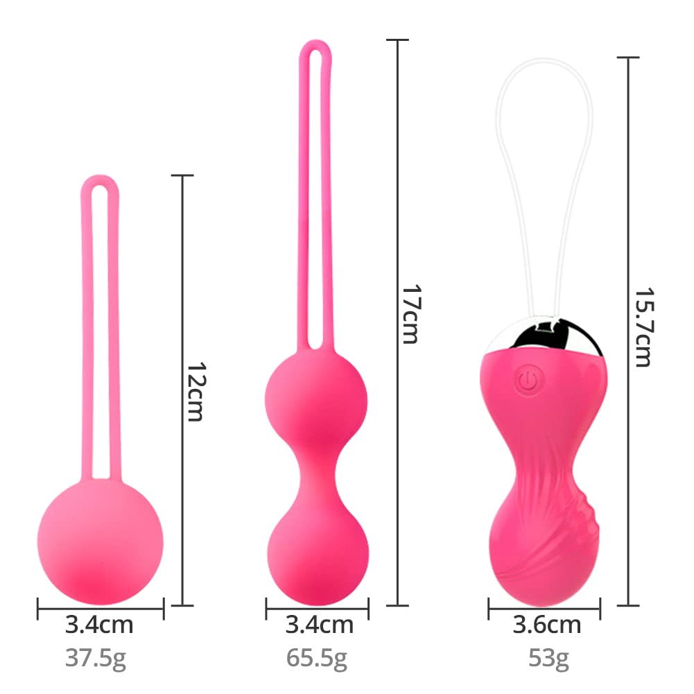 SXOVO Vaginal Training Ultimate Vaginal Contraction Pelvic Floor Urinary Leak Completely Waterproof Geisha Ball for Pink Ball, Tightening, 3-Step