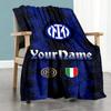 Inter Milan Personalized Name Blanket Throw Customizable Blanket Durable Comfort Great for Couch Picnics Bedding Nap Four Seasons Universal