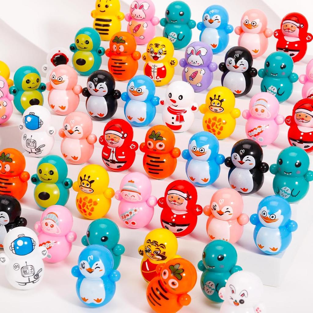 6/12/24 PCS Mini Roly Poly Toys Set Colorful Self-Righting Tumbler Fidgets for Stress Relief Office Desk Decor Classroom Rewards