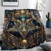1Pc Satan's Pentagram Print Flannel Blanket, High quality Comfortable for All Seasons, Home Decor, Warmth and Comfort, Perfect for Christmas Gifts138