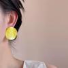 French Trendy Design Candy Color Twisted Piece Round Acetic Acid Earrings Women's Niche Vacation Style Versatile Earrings