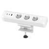 Clamp Mount Power Strips 3AC Outlets 3USB Port PD18W/65W Fast Charging Hubs 1.8Meter Cable for Home Office Desk