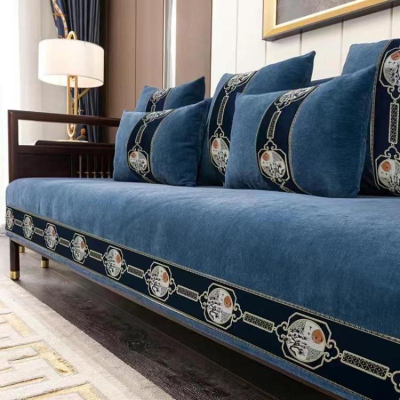Solid Wood Sofa Cushion for Living Room Chenille Non-slip Couch Cover Corner Sofa Towes Seat Pad Home Protection Covers