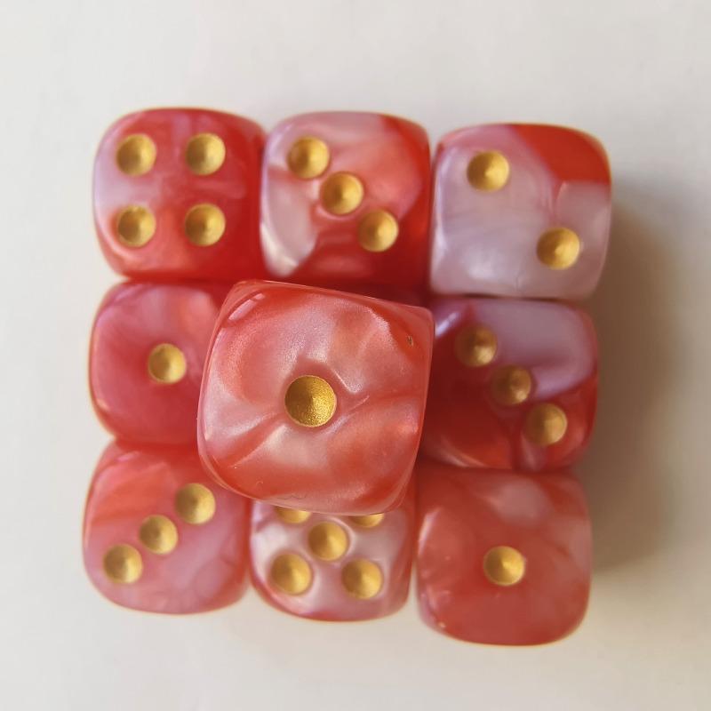 9/10 шт./коробка 16 мм Однотонные Прозрачные Цветные Игровые Кубики Настольная Игра Числовые Кубики Квадратной Формы Разноцветные Кубики с Точками 10pcs