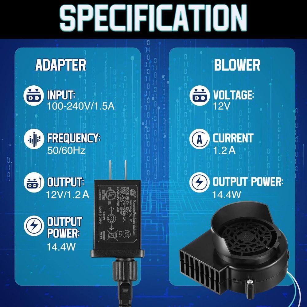 Mini 12V 1.2A Inflatables Blower LED Light Strings High Power Air Blower Univesal Durable Blower Fan Christmas Decorations