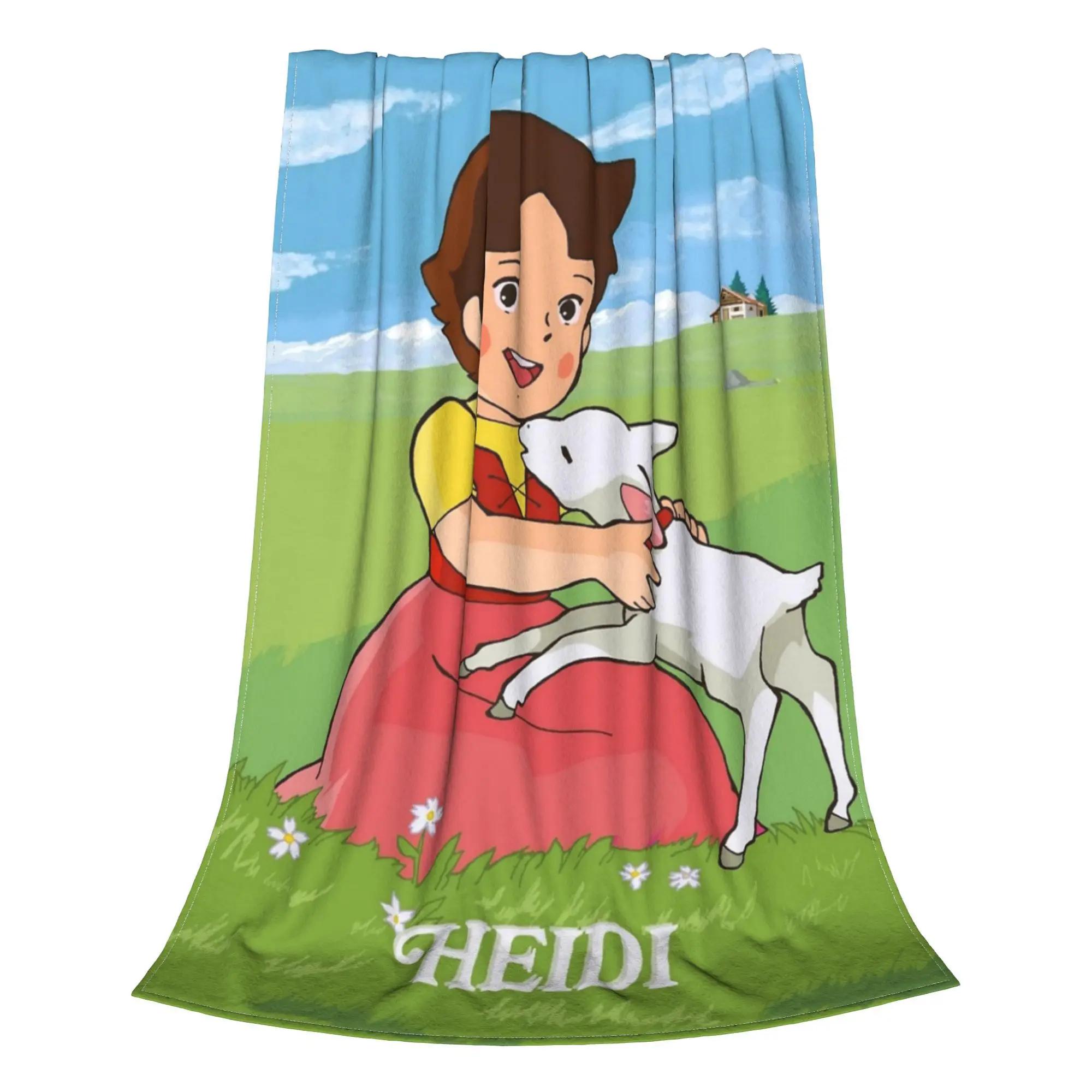 

Heidi The Girl of The Alps Velvet Throw Blanket Anime Cartoon Blankets for Bed Car Soft Bed Rug 30x40in