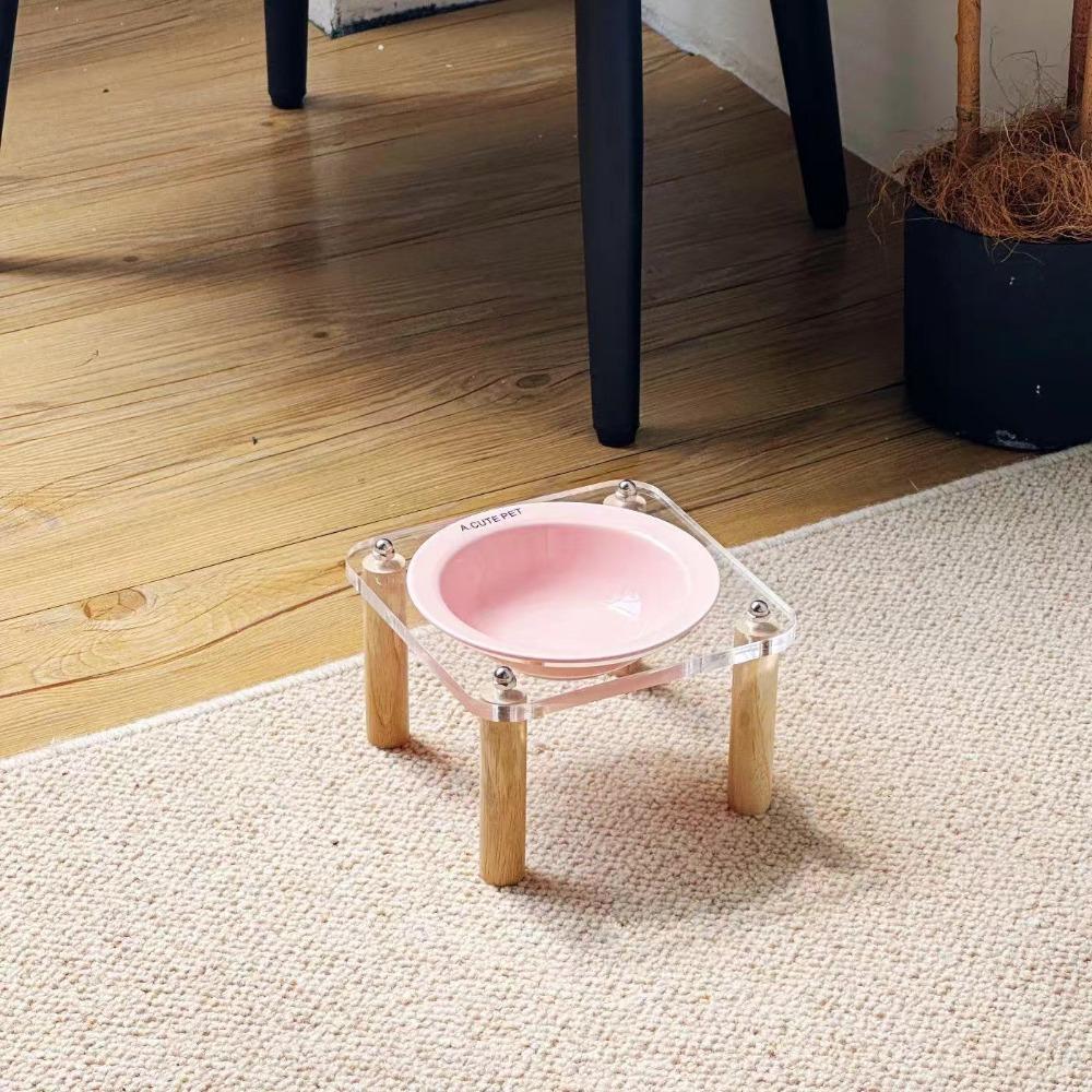 Protect Cervical Spine Raised Cat Feeder Single/Double Bowl Cat Drinking Feeding Bowl  Indoor