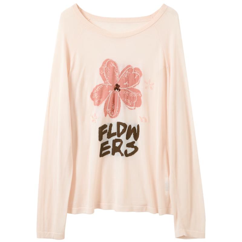 Sancai 2026 Spring Jacquard Knit Pullover Sweater L