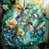 Portable Acrylic Hummingbird Hanging Suncatcher Round Flat Rainbow Light Catcher Colorful Window Pendant Ornament Window