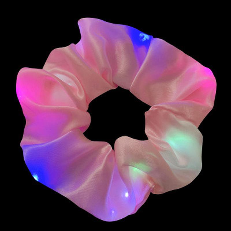 LED Leuchtender Dickdarm Haargummi Hüpfend Di Elektrisch Silbe Elastisch Blinkendes Haaraccessoire Glänzend Stütz-Stirnband