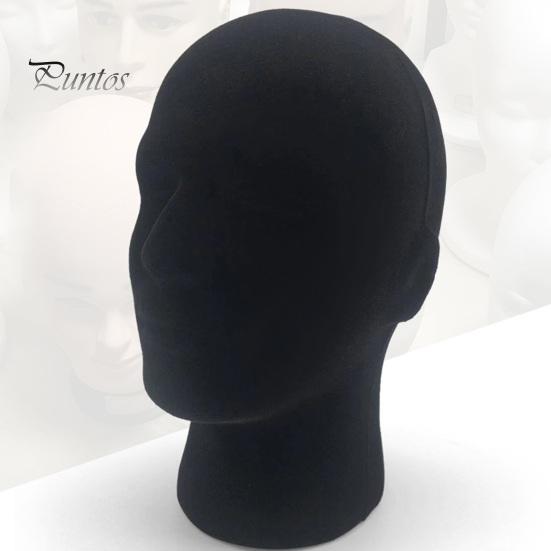 Black Foam Wig Head Tall Male Mannequin Hairpieces Display Holder Hats Sunglasses Headphone Headwear Stand Cosmetics Model Head Prop