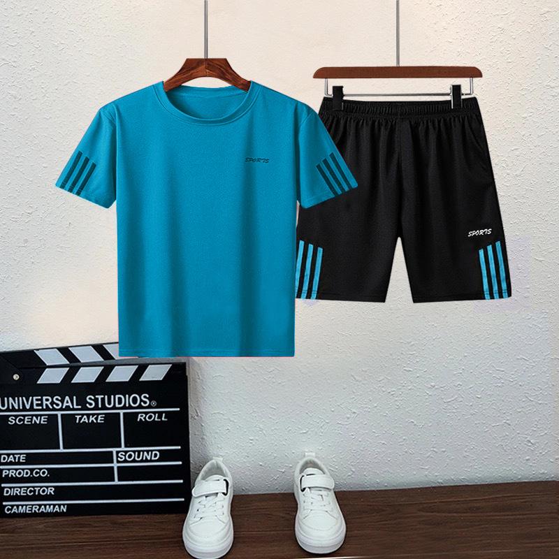 Boys' Summer Quick-Dry Shorts Set with T-Shirt - Sports Casual Outfit