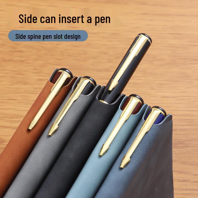 A6 Custom Soft Leather Notebook with Pen Holder and Logo Printing