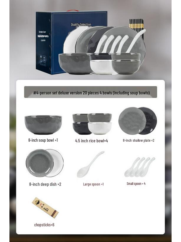 Mod Lanka Gold-Rim Ceramic Dinnerware Set