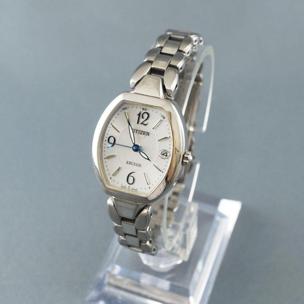 Б/У Часы CITIZEN EXCEED Б/У Citizen Exceed Eco-Drive Солнечные Радиоуправляемые Часы B058-T019676 Сделано в Японии Полностью Рабочие X0036