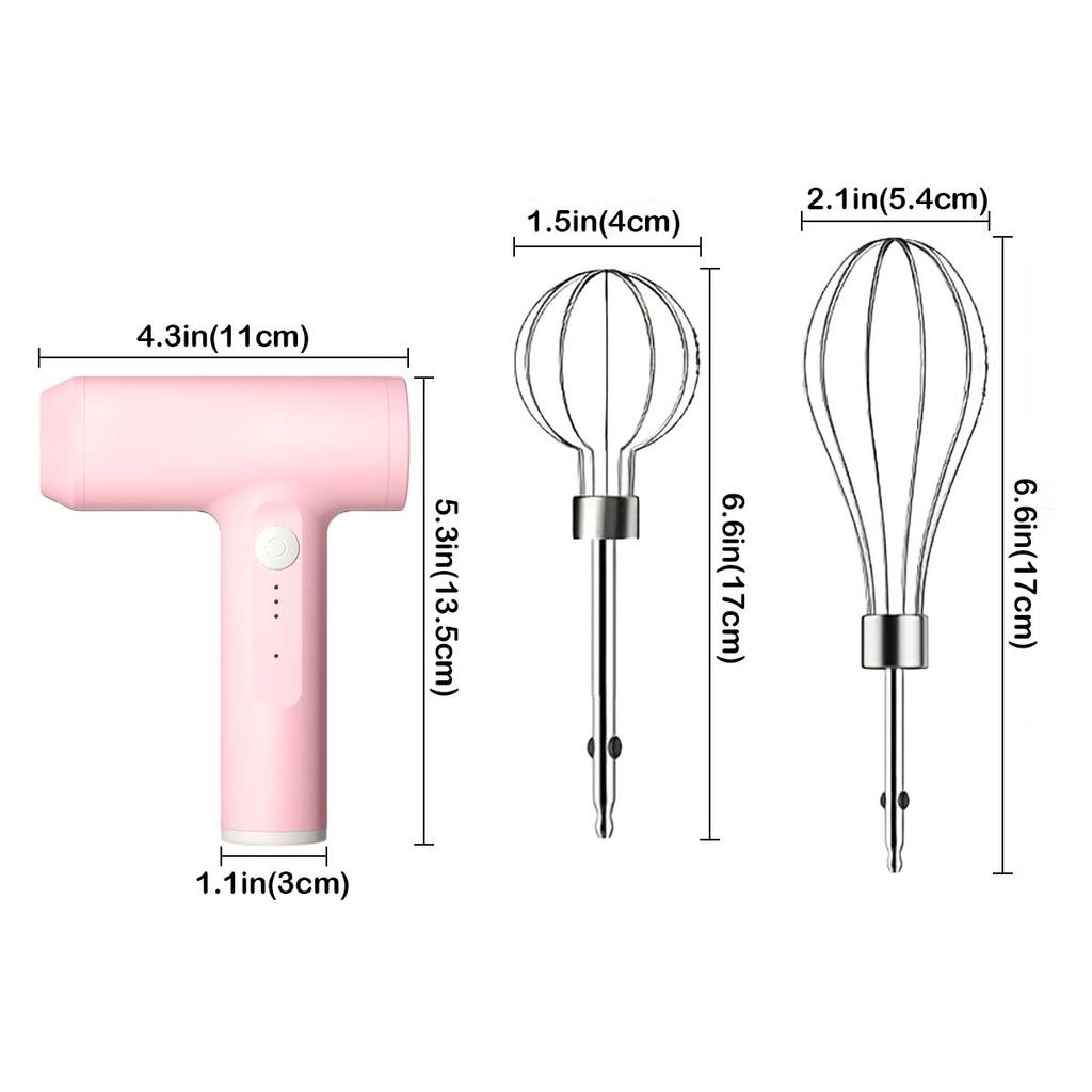 Electric Egg Beater 3 Speed Handheld Mixer Rechargeable 800Mah Wireless Portable Egg Whisk For Kitchen Baking