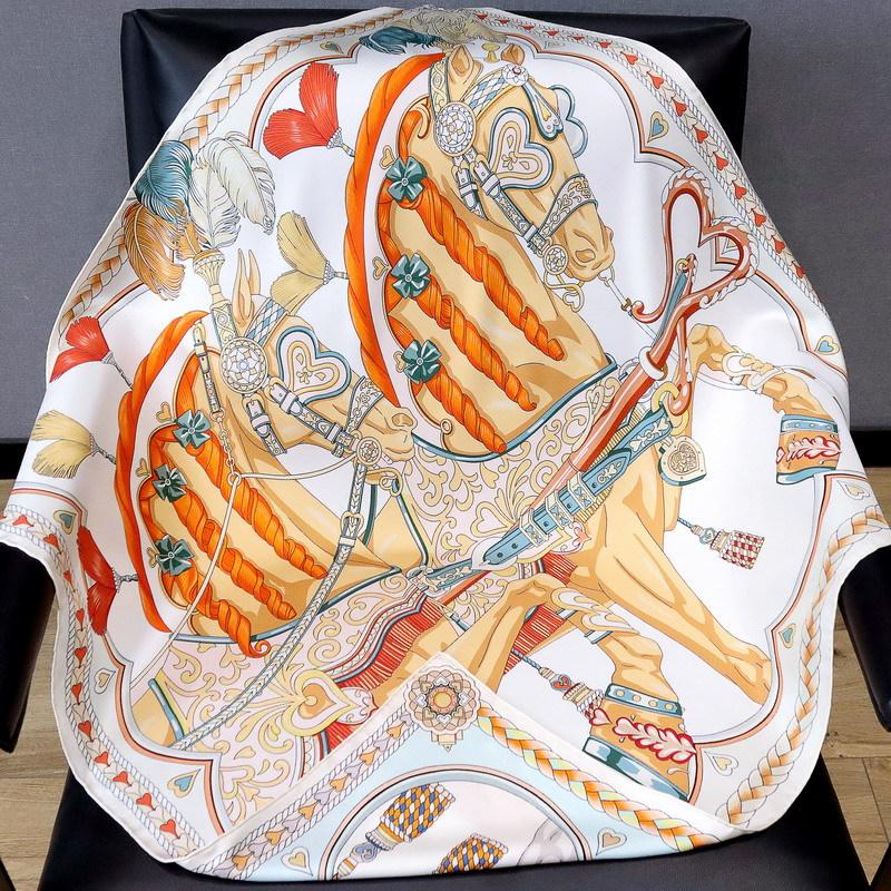 Light luxury double-sided printed mulberry silk 90cm heavy 18 mmi twill silk large square scarf silk shawl scarf silk scarf 88*88cm