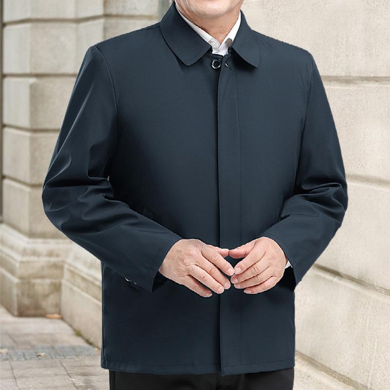 Men's Jacket Fleece Thickened Jacket Dad Cotton Coat Warm Loose Autumn and Winter