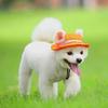 Breathable Dogs Sun Hats Round Brim Dog Visor Hat Outdoor Breathable Sun Protection With Ear Holes Mesh Sun With Adjustable Chin