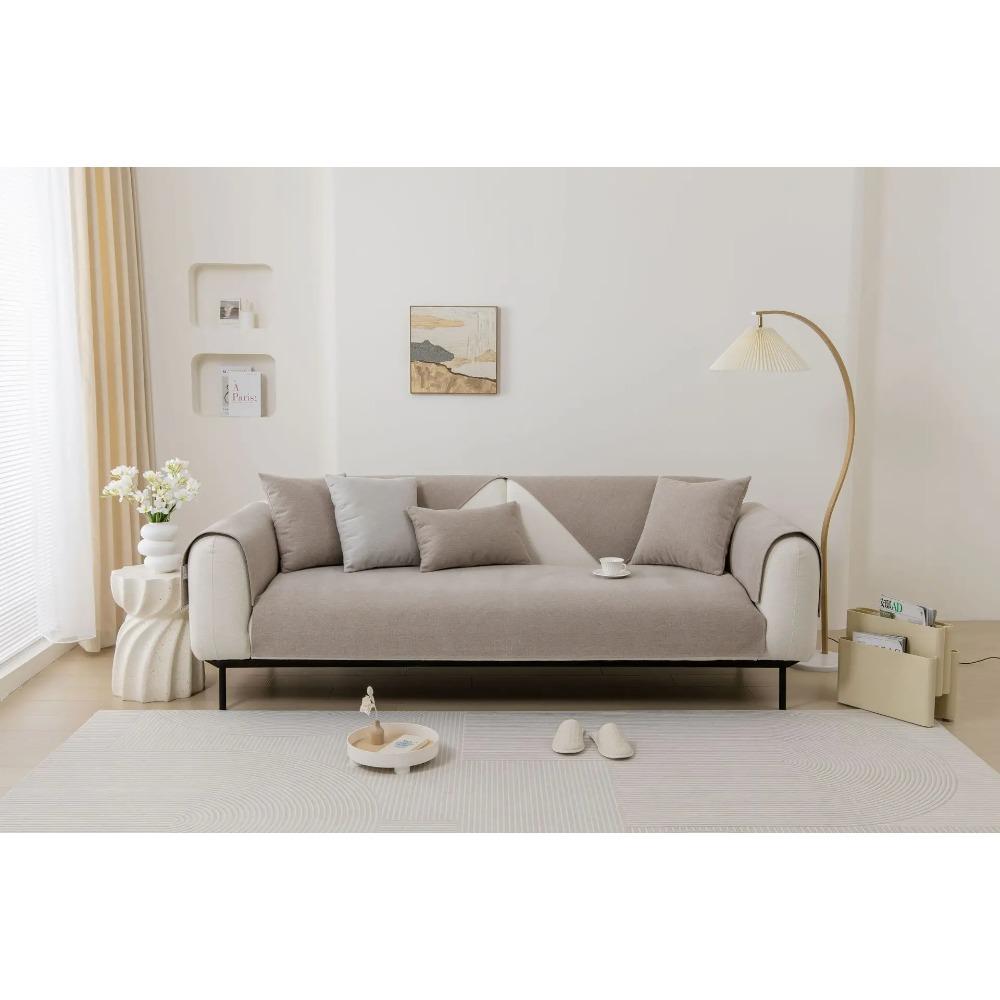 New Cotton Linen Simplicity Sofa Cover Solid Color Four Seasons Universal Sofa Cover Anti Slip Home Sofa Cushion Covers Cloth