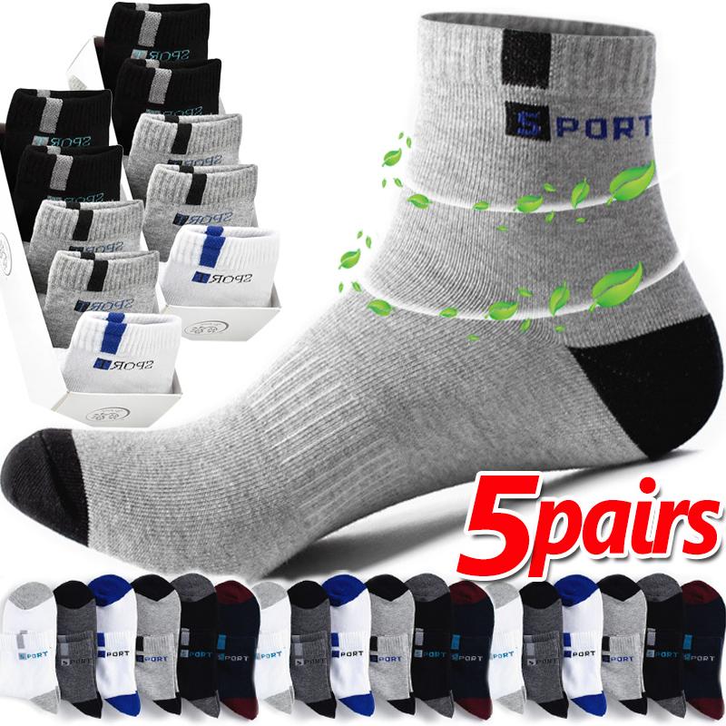 Strumpa för Män Sport Andningsbar Mjuk Bokstav Mode Sneakers Hög Elastisk Mellanlång Strumpa Frottéstrumpa Sommar Löpning