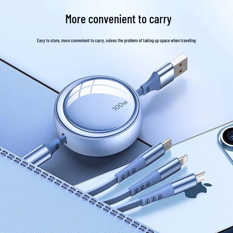 LINGCHEN 3-in-1 Retractable Charging Cable