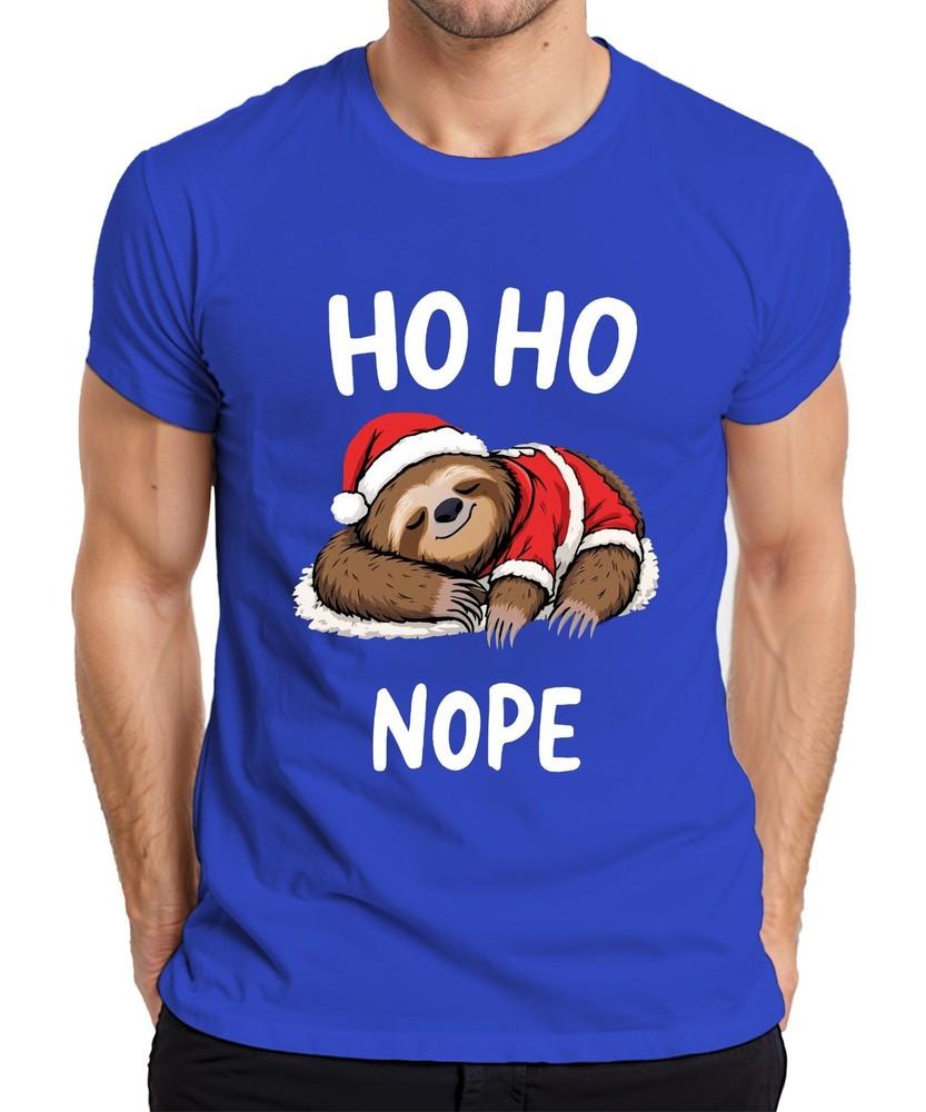 Ho Ho Nope Sloth Santa Hat Sleeping Funny Gift Unisexs Tshirt