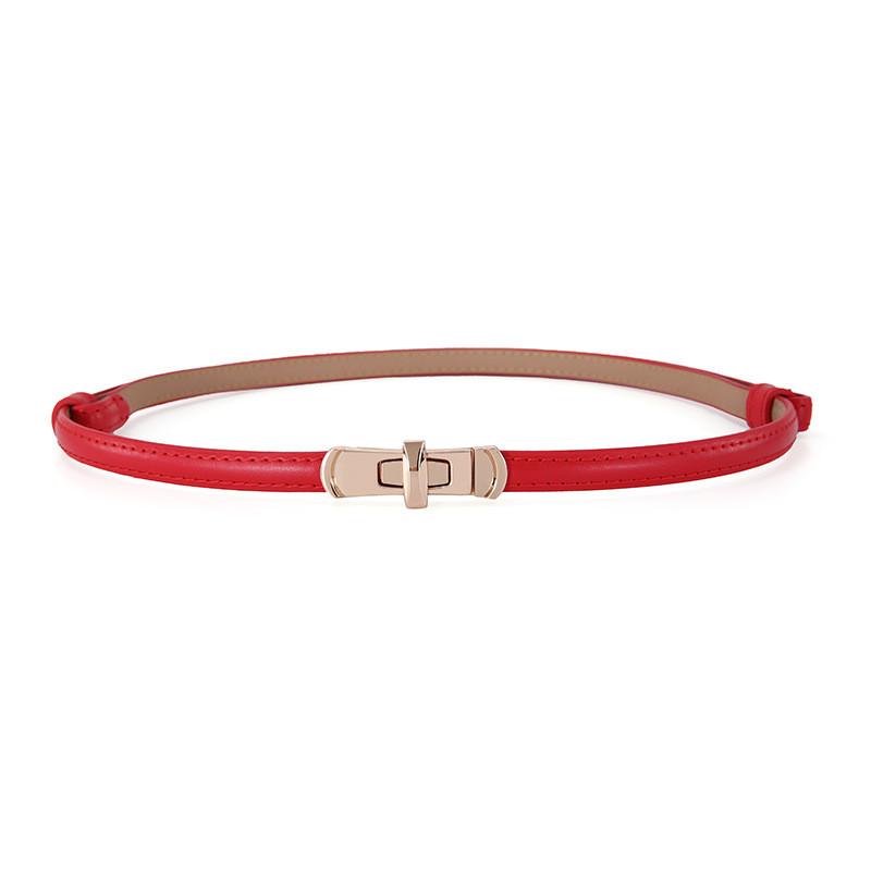 

Ladies Leather Waist Belt With Nopunch Design And Conjoined Buckle For Elegant Outfits красный