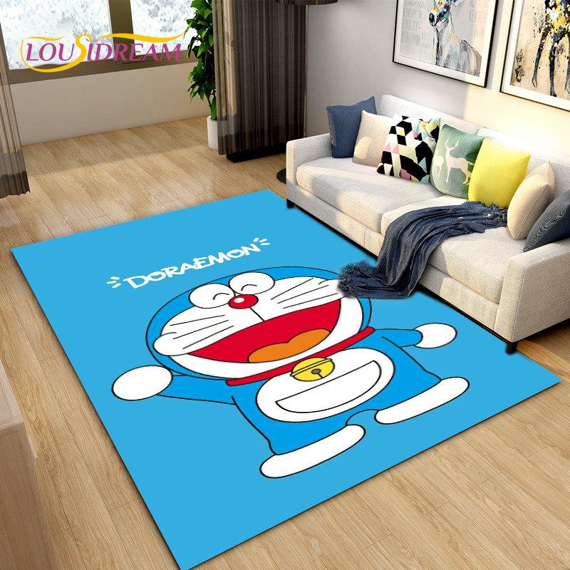 Doraemon Japanese Anime Cartoon Area Rug,Carpet Rug for Living Room Bedroom Sofa Doormat Decoration, Kid Play Non-slip Floor Mat