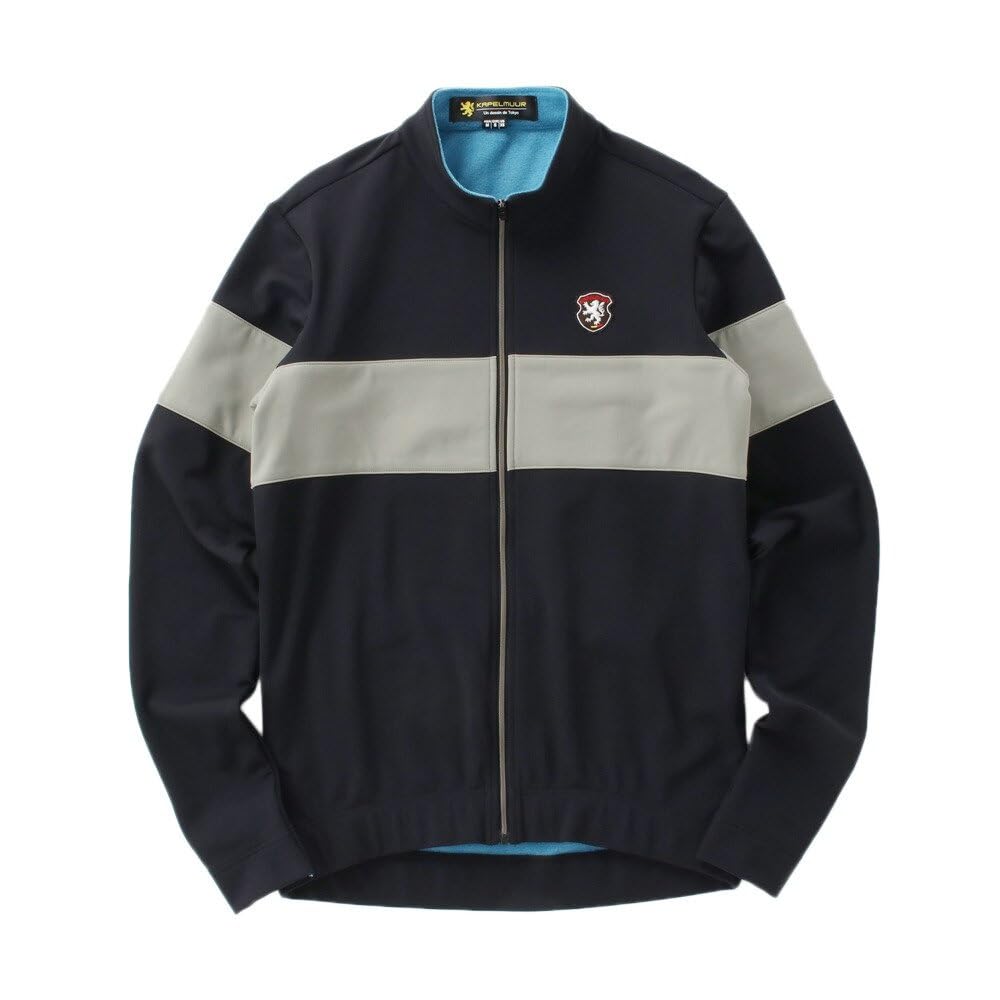 Kapelmuur Cycling Jersey, Long Sleeve, Autumn/Winter, Made in Japan, 10°C-15°C, Thermal Jersey, Two-Tone, Fleece-Lined, Black, Size XS