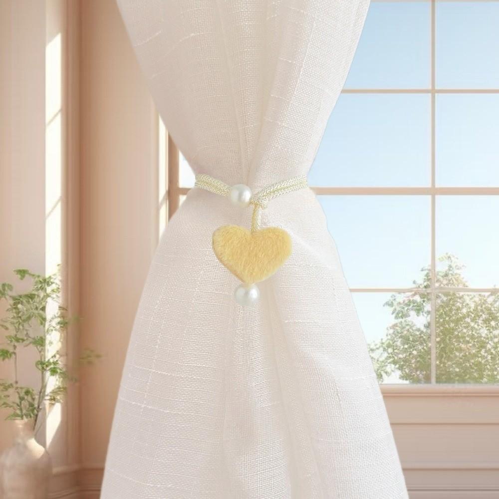 2PCS Heart-shaped Curtain Tiebacks Romantic Window Curtain Holders Curtain Tie Children's Room