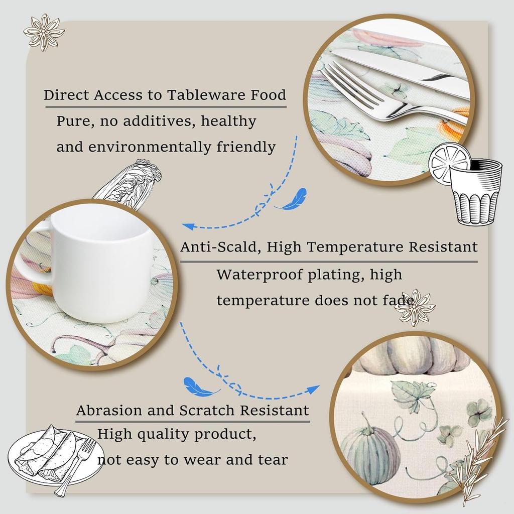 Fall Pumpkin Table Runner - Table Runners for Fall Decorations for Home, Kitchen Dining Coffee or Indoor and Outdoor Home Parties Decor (13*72in)