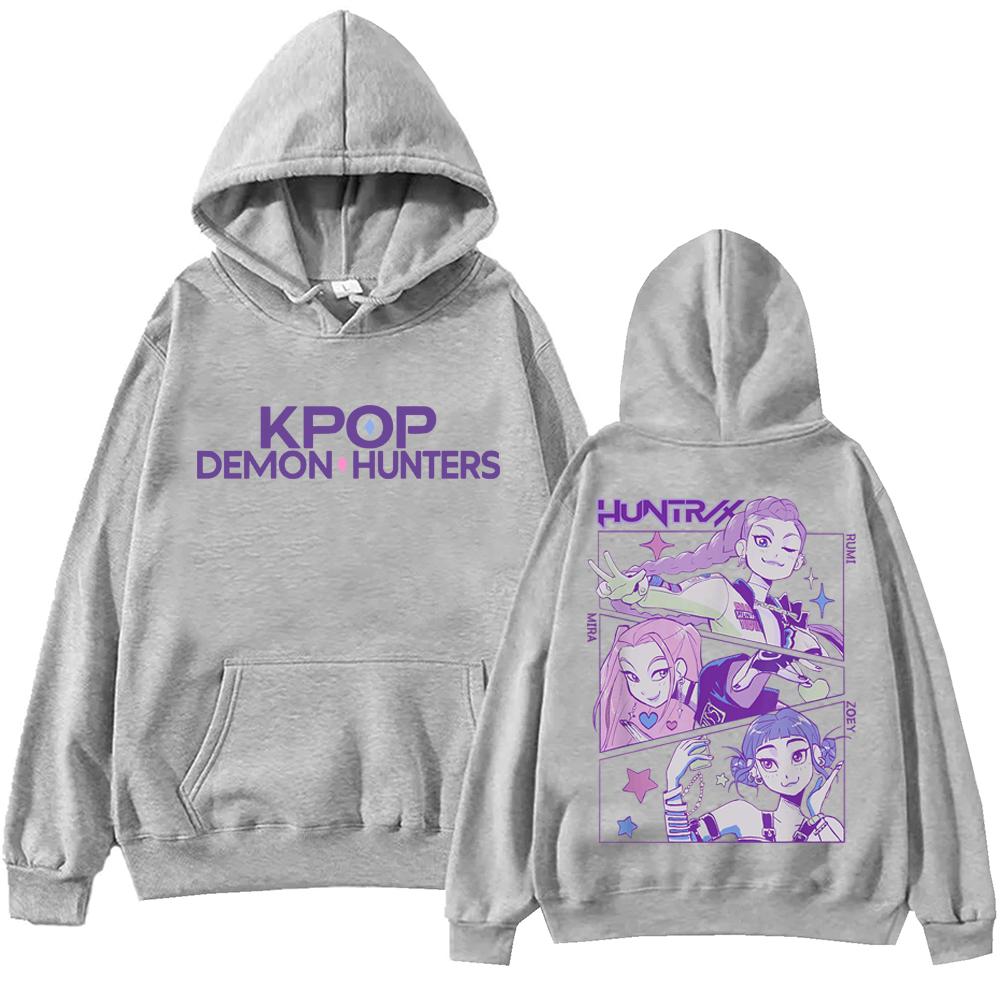 Kpop Demon Hunters 2025 Hot Anime Hoodie Harajuku Hip Hop Pullover Tops Sweatshirt Gift