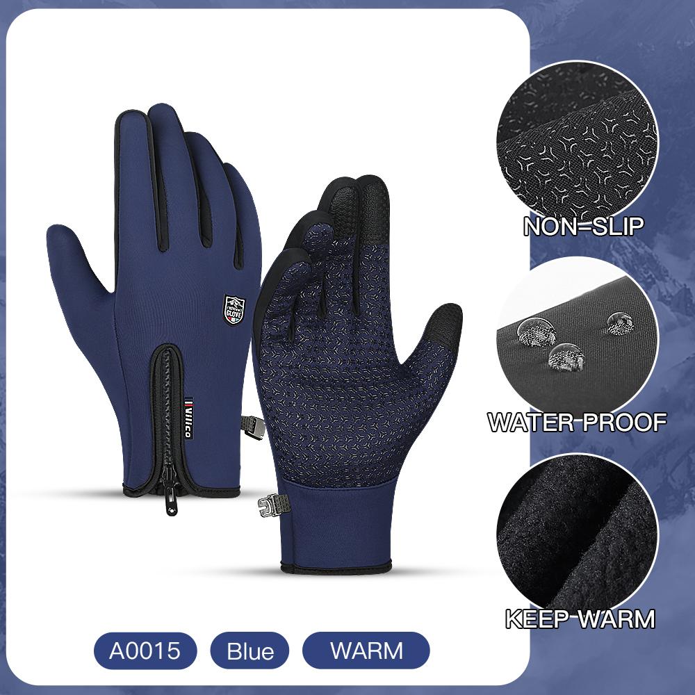 Winter Cycling Gloves Waterproof Touchscreen Full Finger Outdoor Bike Motorcycle Running Hiking Sport Gloves