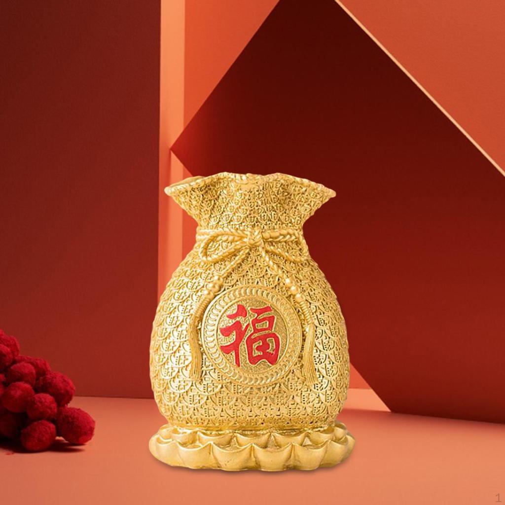 Bag Shaped Flower Vase Decorative Sculpture for Living Room Centerpiece