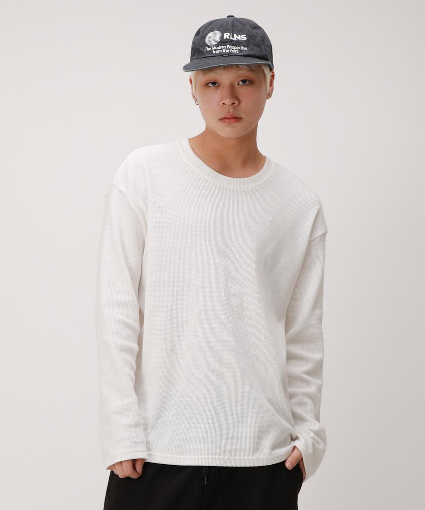 Dibellobeu Basic Waffle Long Sleeve_Ivory