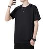 Ice Silk Short Sleeved T-shirt For Men's Sports, Cool And Breathable Plus Size Clothes