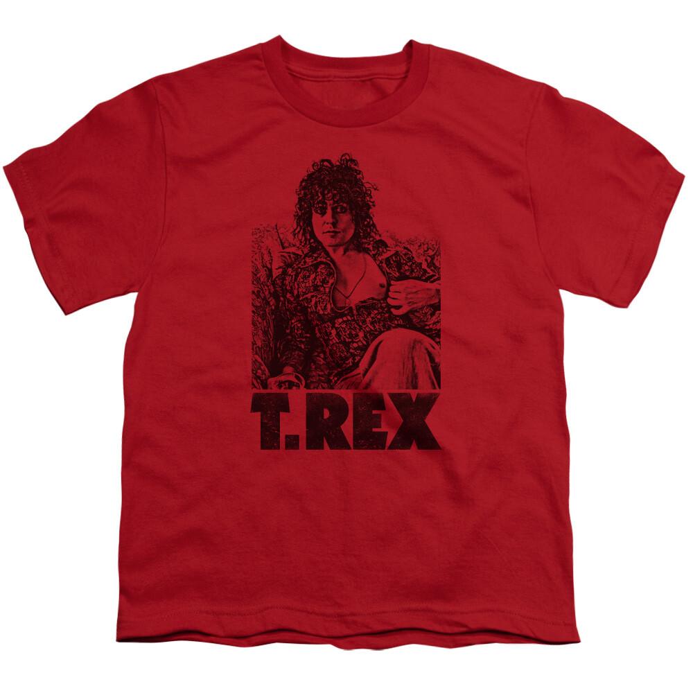 T Rex Lounging Kids Youth T-shirt Licensed Music Rock Band Tee Red S