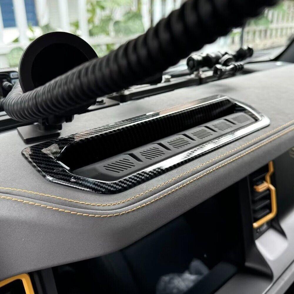 Carbon Fiber Look Dashboard Control Switch Bezel Trim For 2021-2024 Ford Bronco