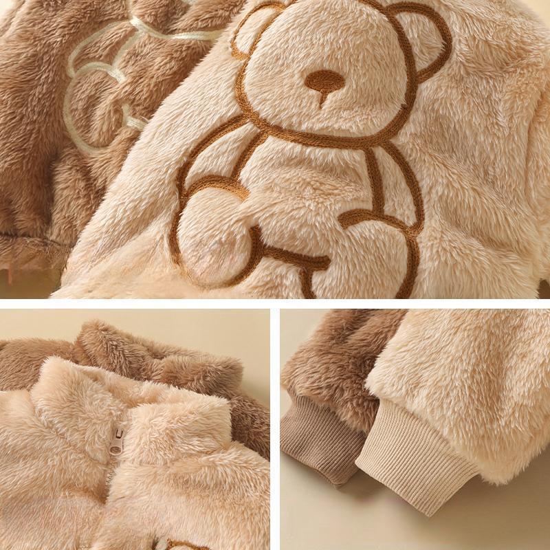 Children's Winter Coat with Plush and Thickened Fashion Children's Lamb Wool Winter Clothes for Boys and Girls Warm Clothes