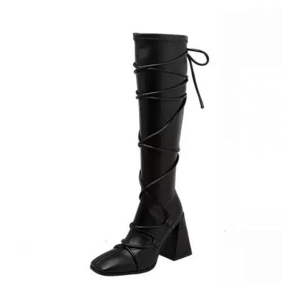 

Сапоги до середины голени Женские туфли на плоской подошве Весна Осень Женские высокие сапоги Длинные ковбойские сапоги в стиле вестерн Женская обувь 40