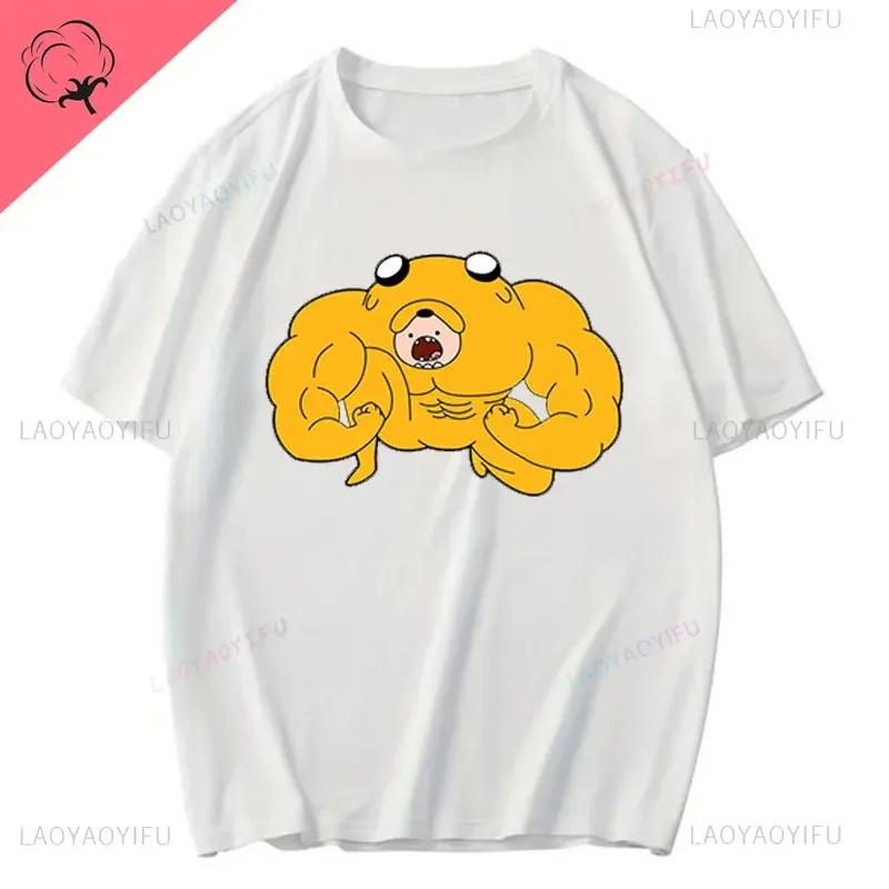 Funny Cartoon Printing T Shirt Adventure Time Cotton T Shirt for Men and Women Casual Wear Classic Anime Graphic Man's T Shirts